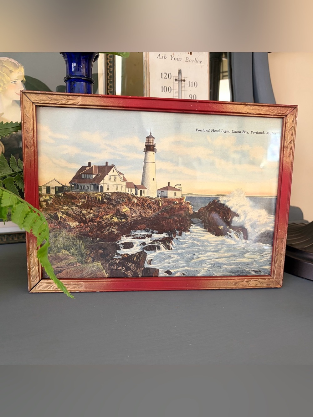 Vintage Portland Head Light Framed Lighthouse Print❤️
